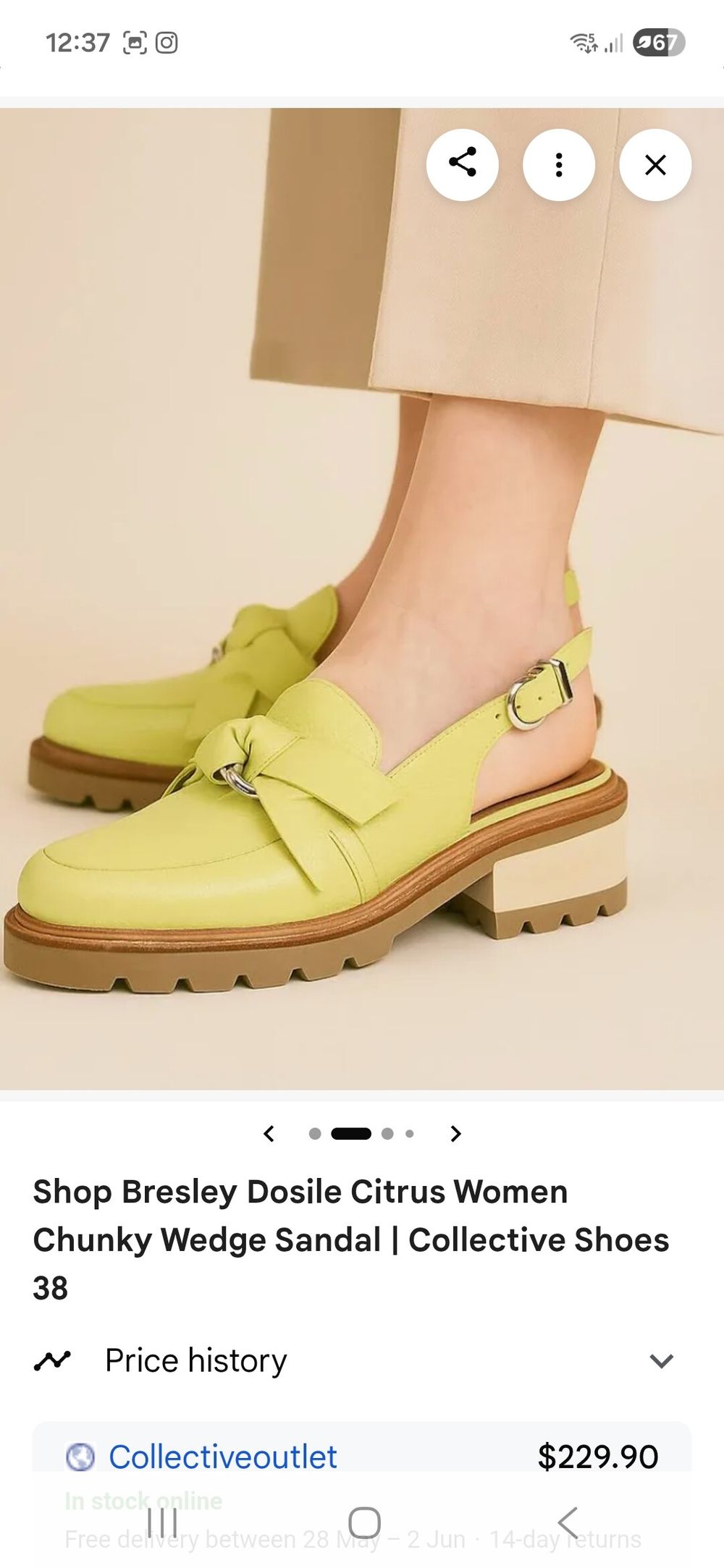 Bresley Citrus Chunky Wedge Sandals