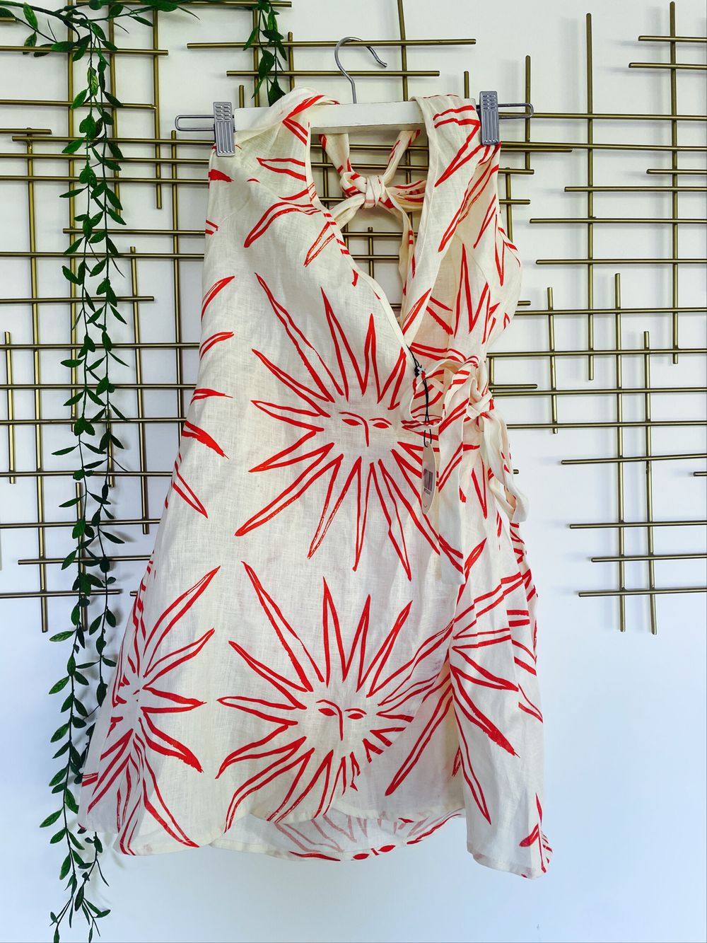 vrg grl - Abella Linen Wrap Mini Dress on Designer Wardrobe