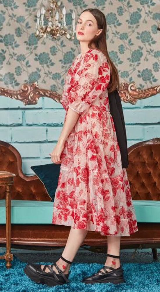 strapless open back dress KATE COOPER Print Dress With Gathered Sides KCS24116 main image 1