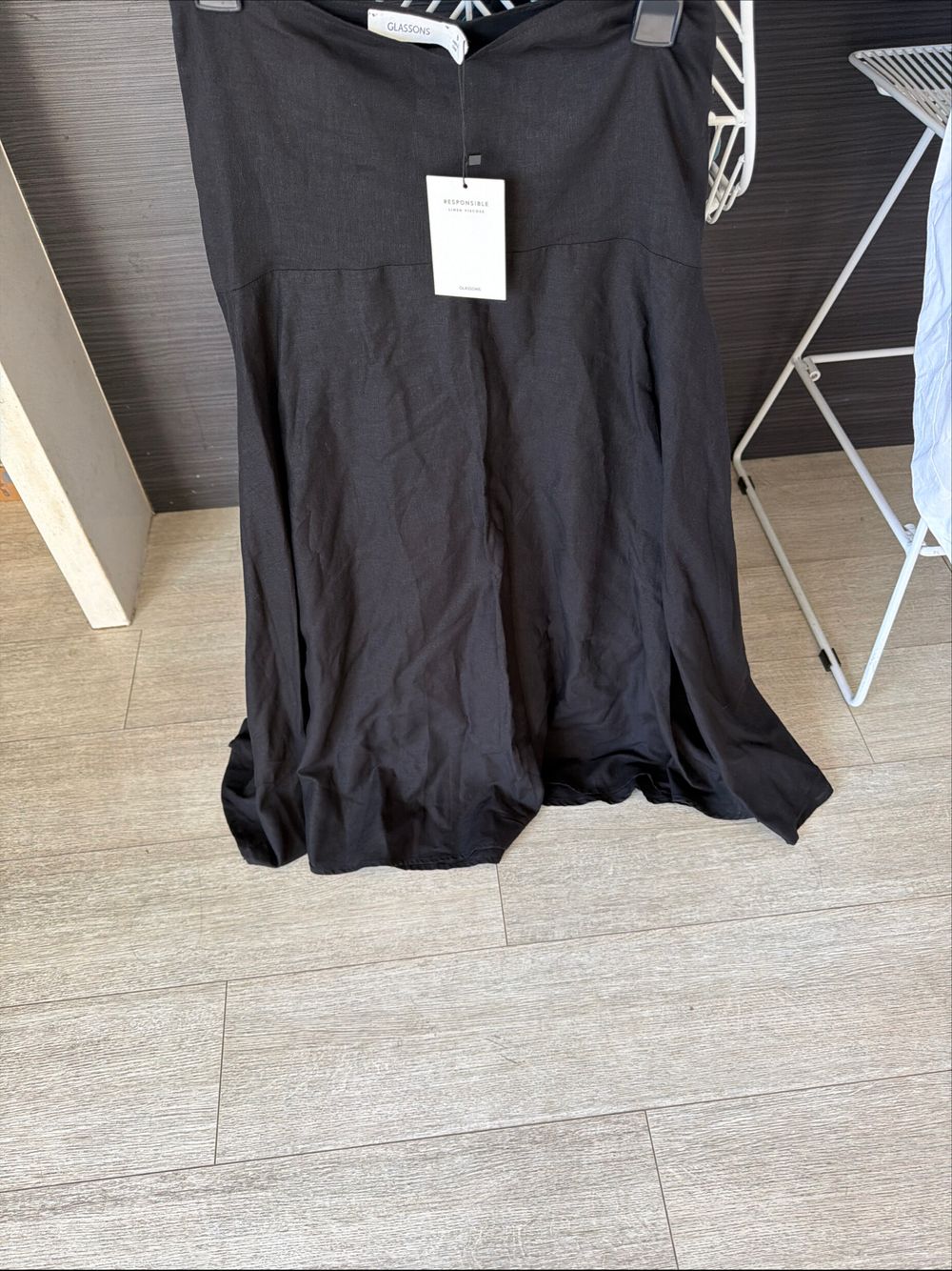 LINEN BLEND HANDKERCHIEF MAXI SKIRT