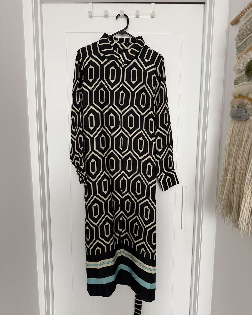 River Island Black Geometric Print Midi Dress