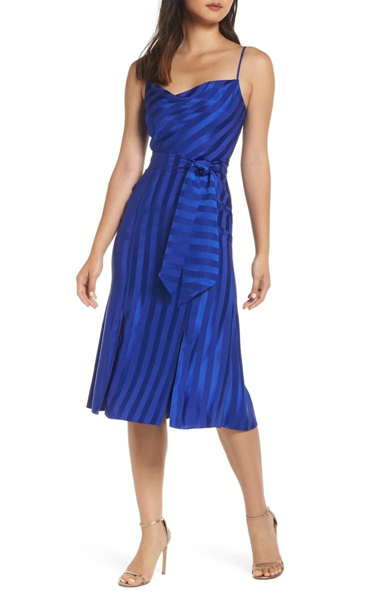 white dress v neck midi V-Neck Midi Chiffon Wedding Guest Dresses with Ruffles Sleeve