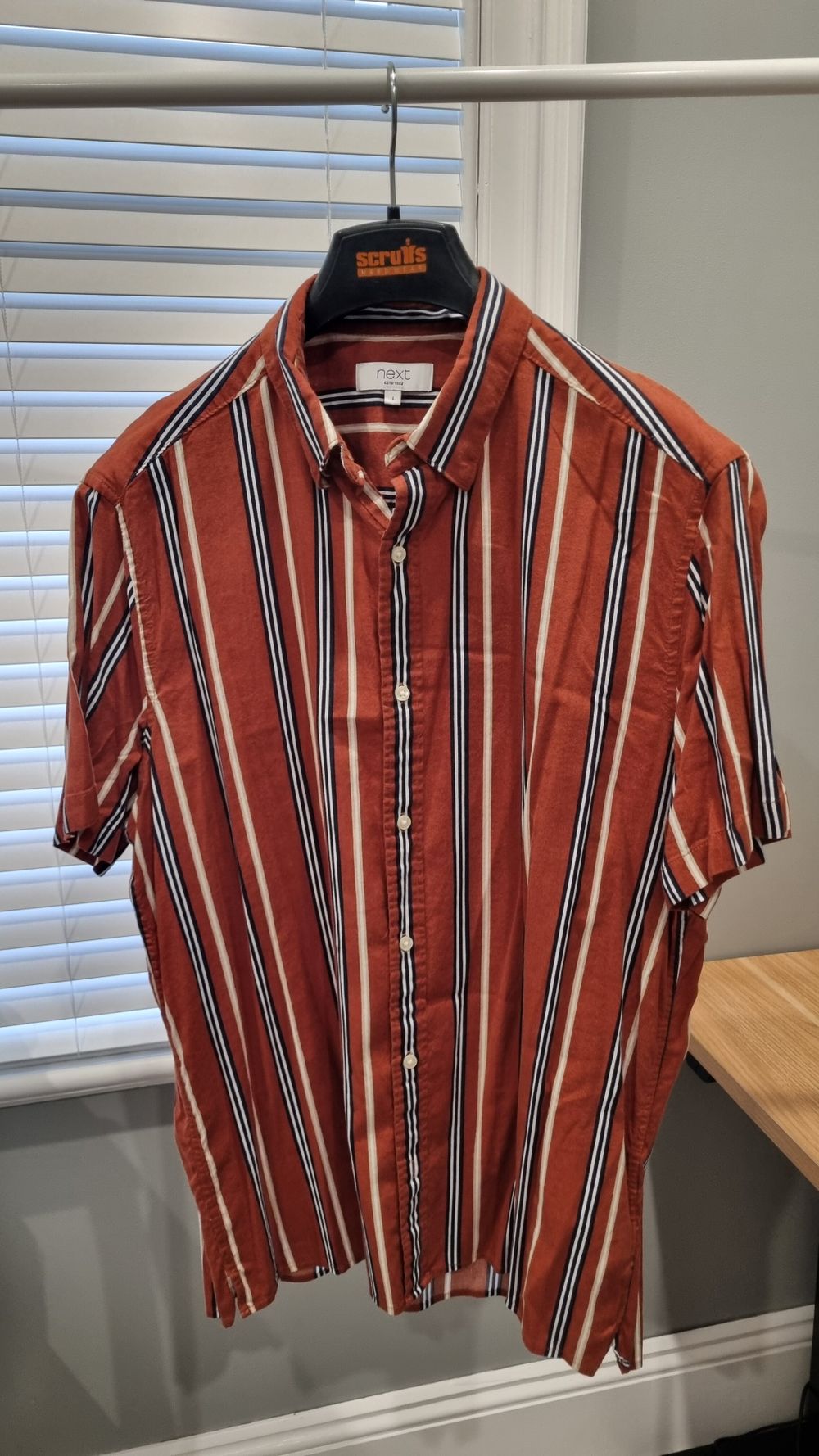 Next Men's Orange Striped Shirt Size M