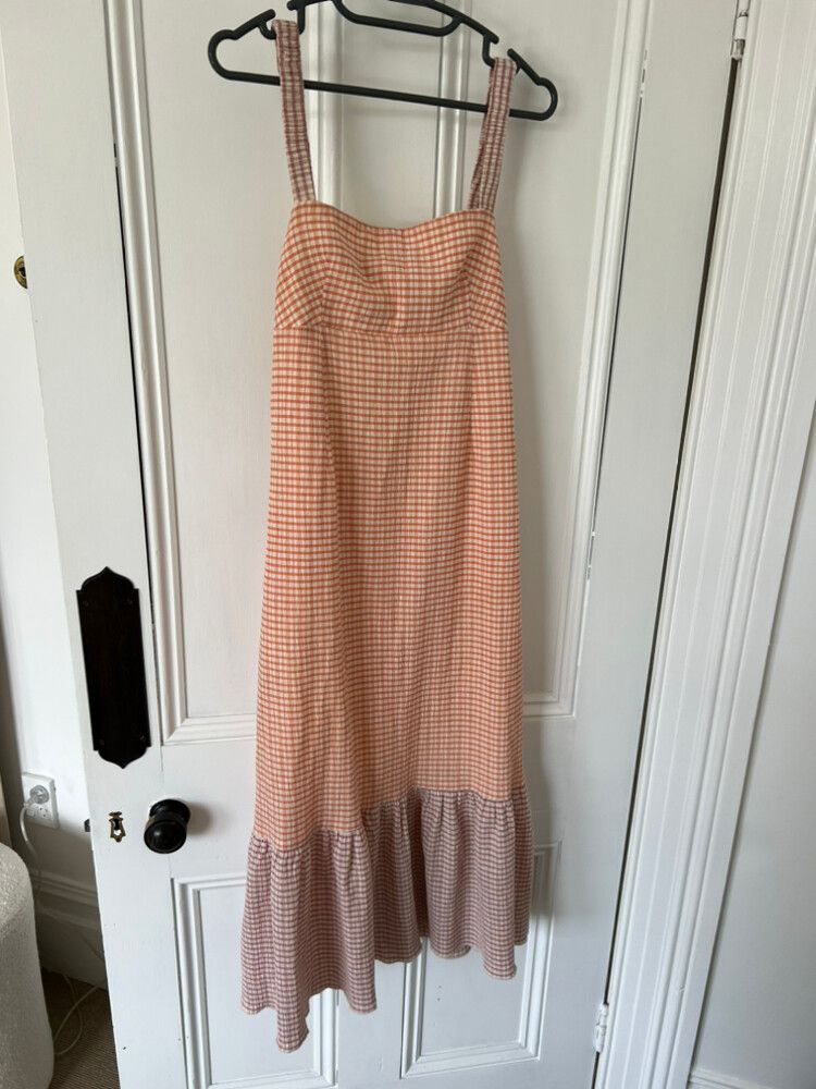 one shoulder chocolate brown dress Florence Top in Toffee Gingham | Breastfeeding Friendly Women's Top AU  Sizes 6–26 main image 0