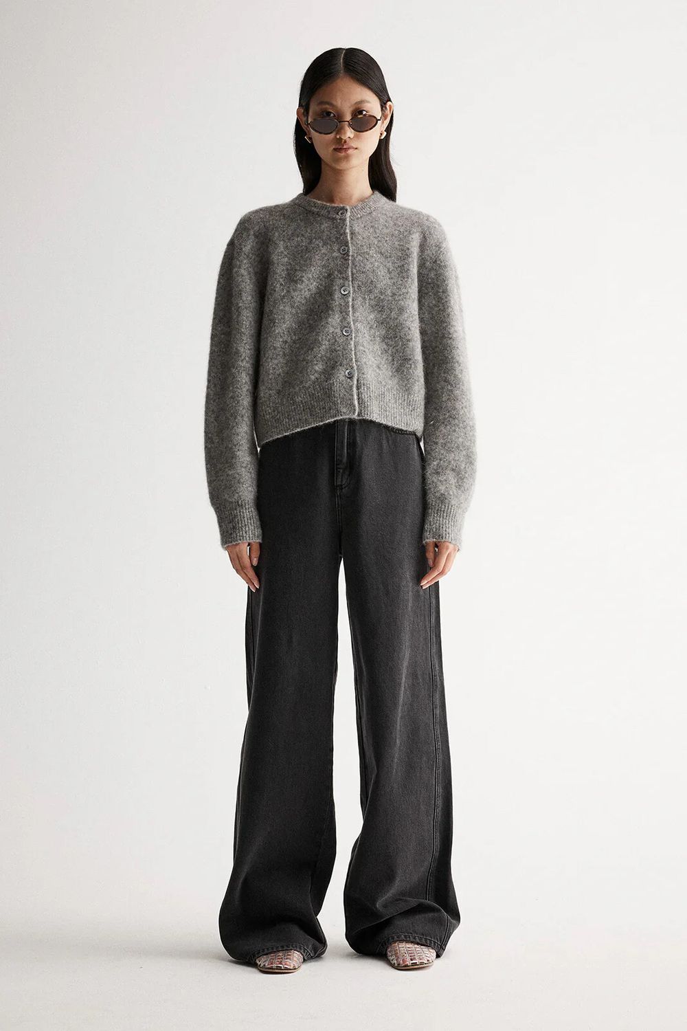 Elka Collective Grey Knitted Cardigan