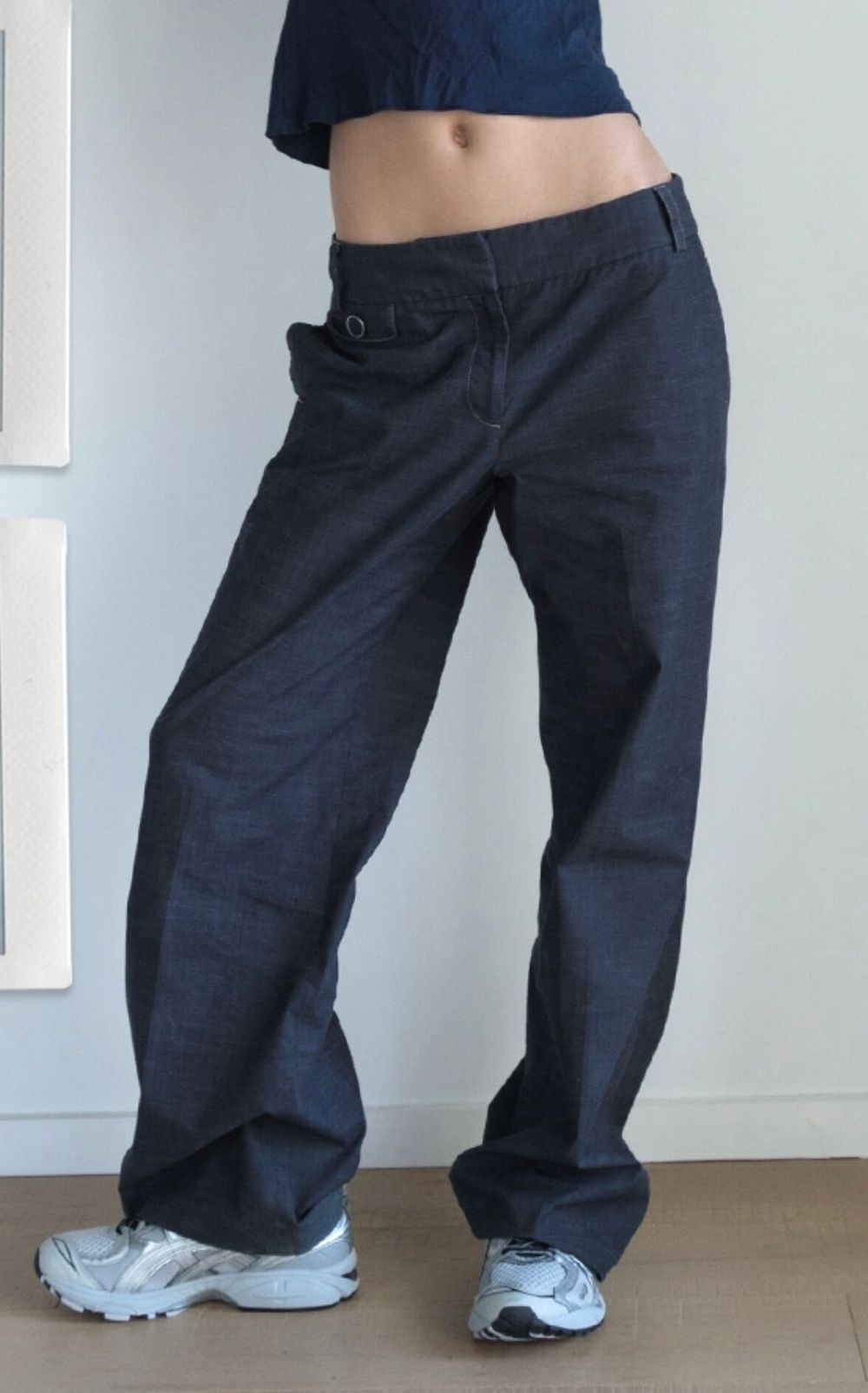 Low Rise Grey Suit Pants