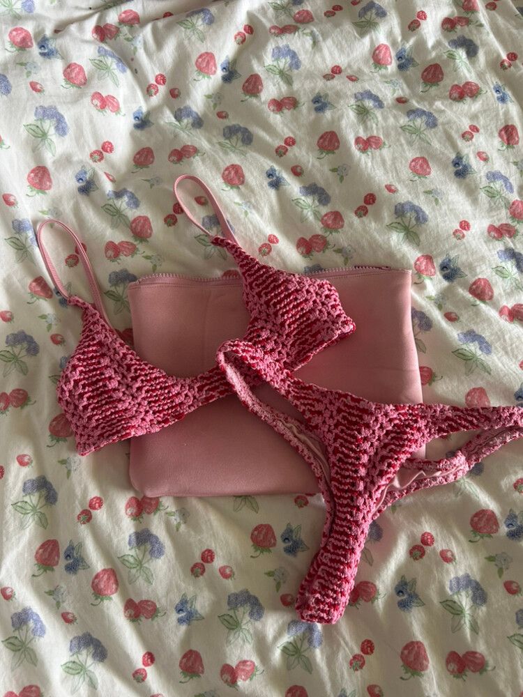 Triangl Pink Crochet Bikini