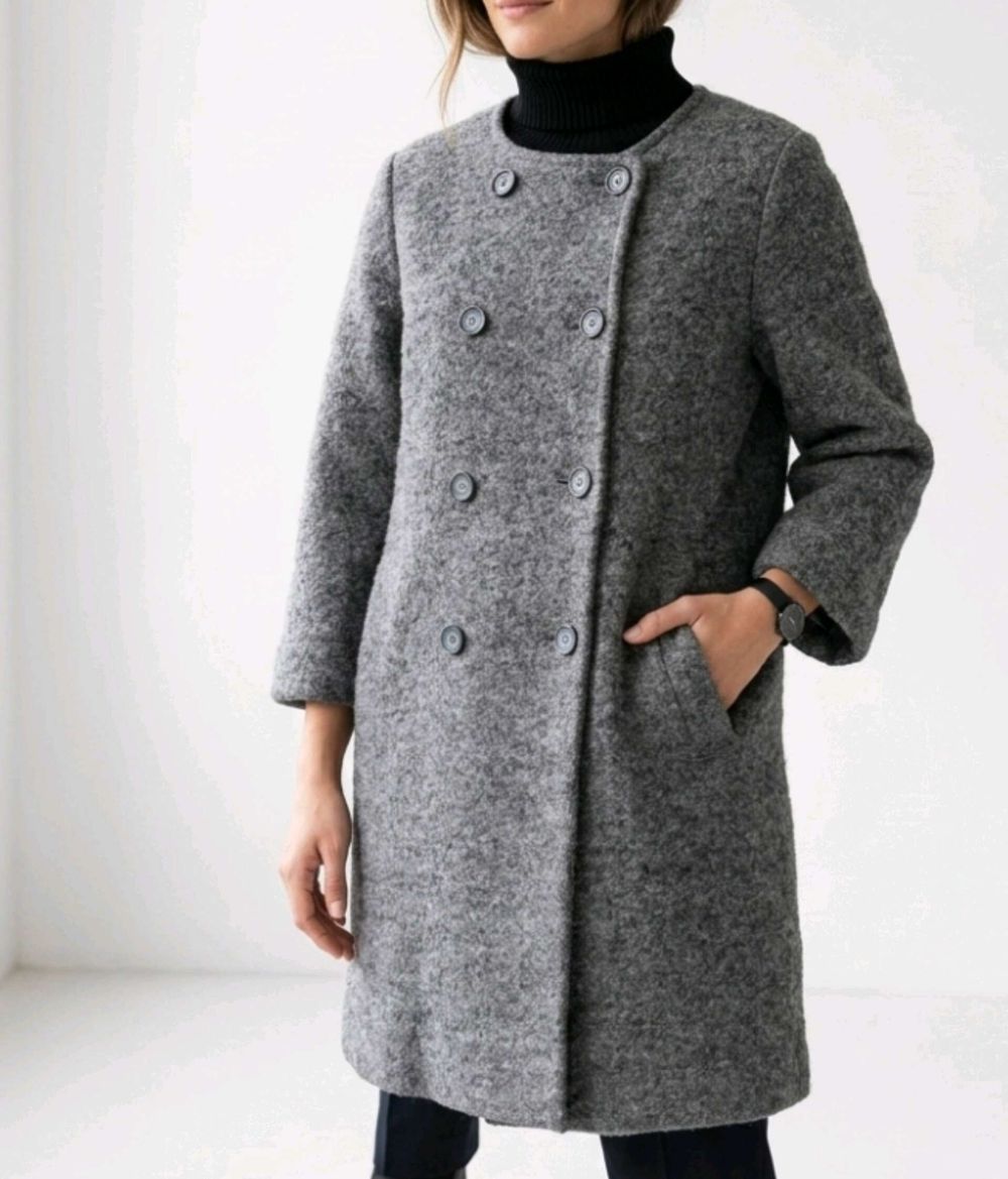 Muji Grey Double-Breasted Coat