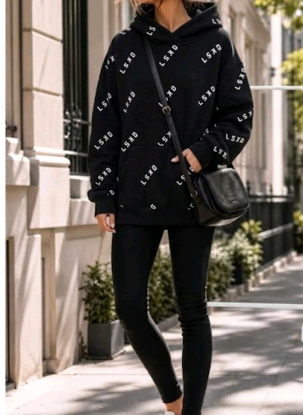 Bundled - Legging & LSKD Black All-Over Print Hoodie