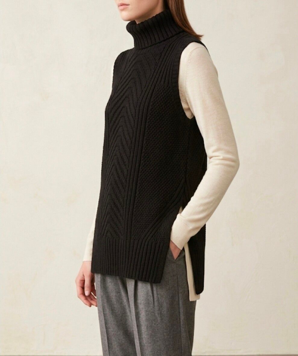 Seeds Black Ribbed Knit Vest