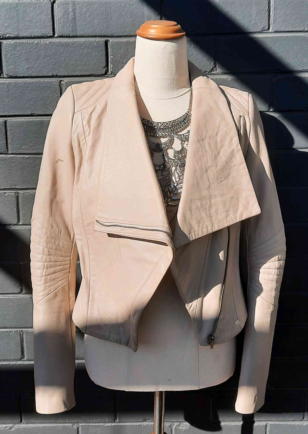 Kookai Beige Leather Jacket
