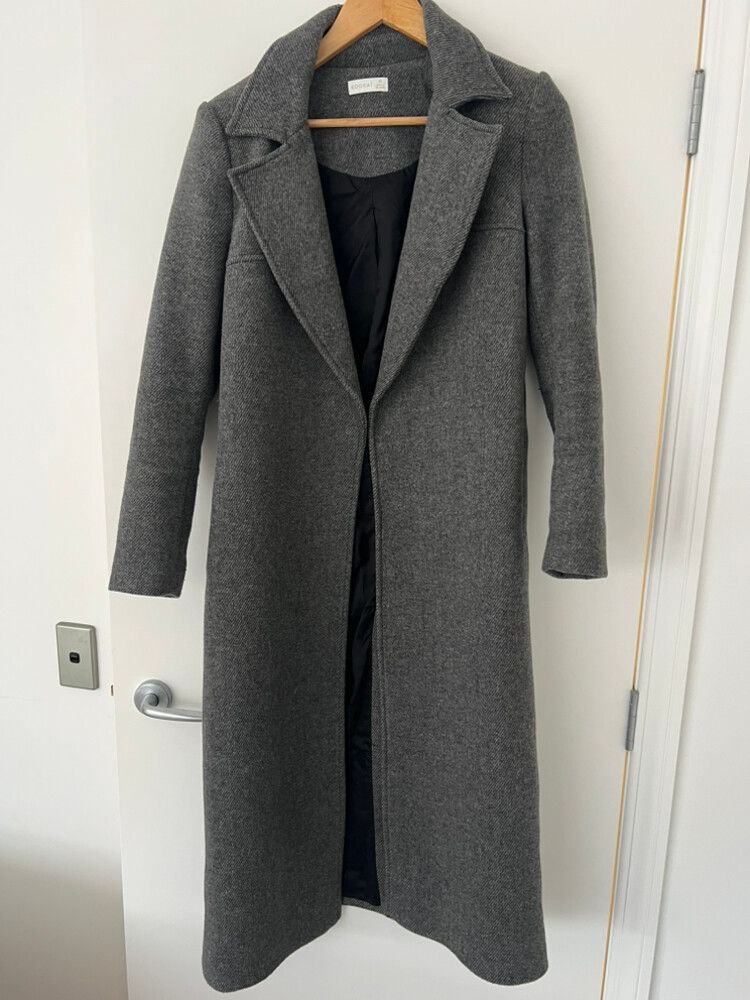 Kookai Grey Wool Blend Coat