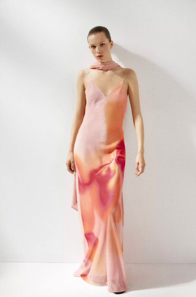 pink and orange zara dress Zara Pink/ Orange Striped Midi Tank Dress Medium newdsalem
