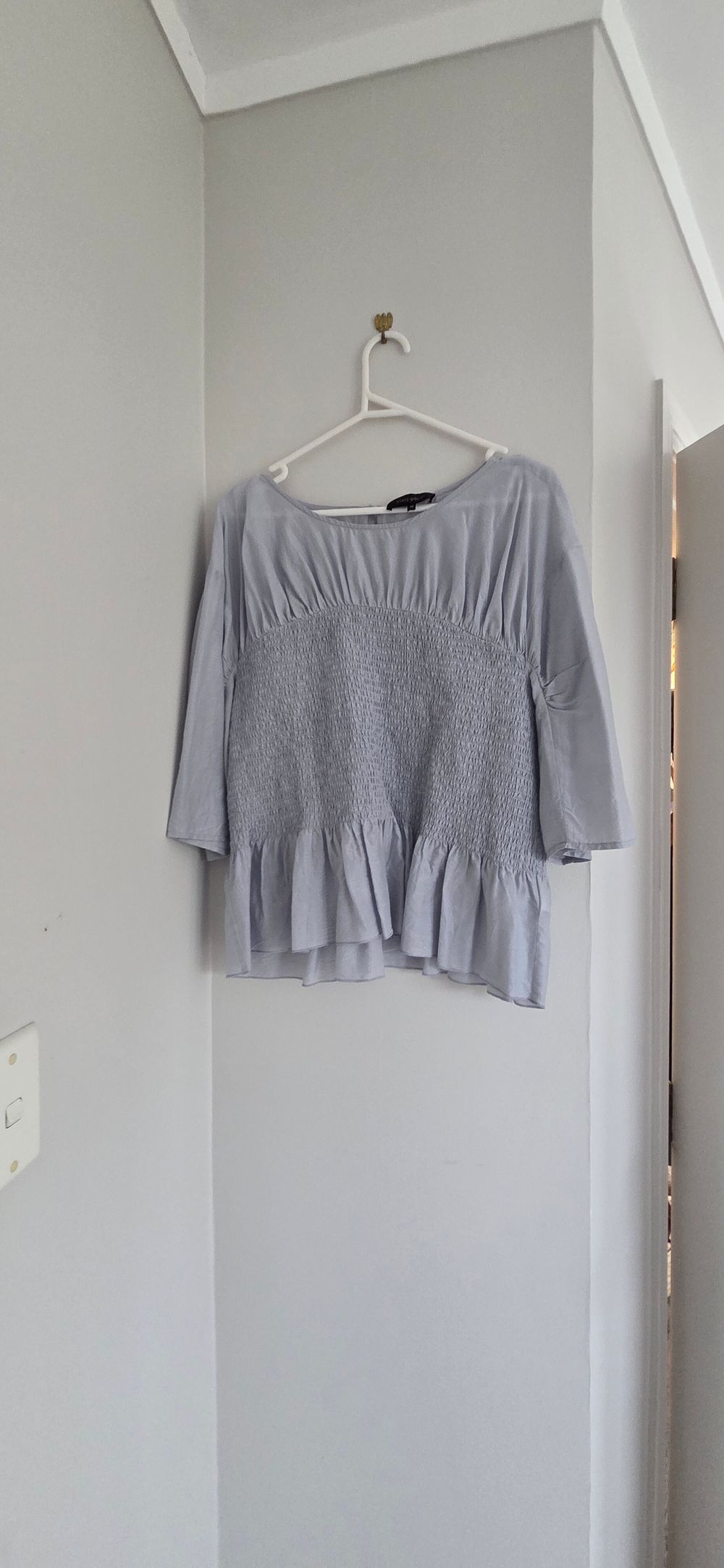 State Of Play Grey Smocked Top
