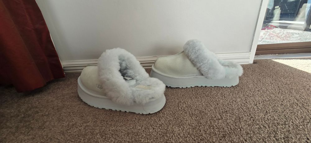 UGG White Shearling Slippers
