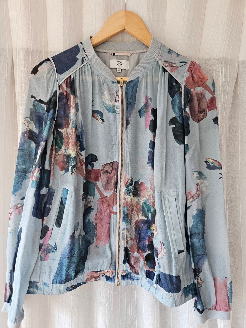 Noa Noa Blue Floral Bomber Jacket
