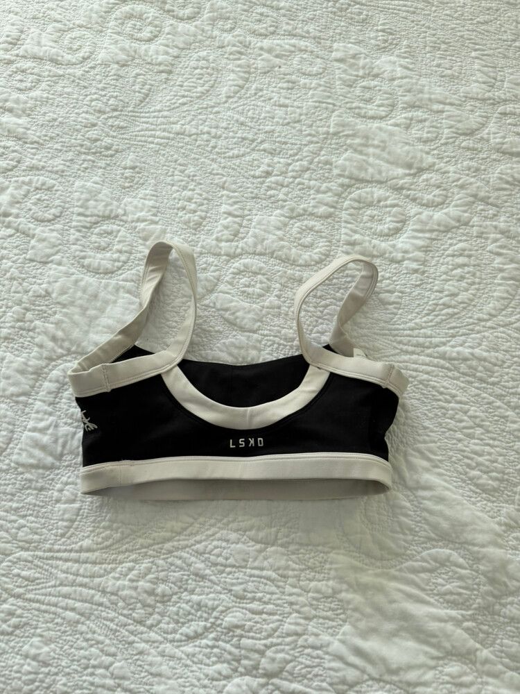 LSKD Chloe fisher Black and White Sports Bra
