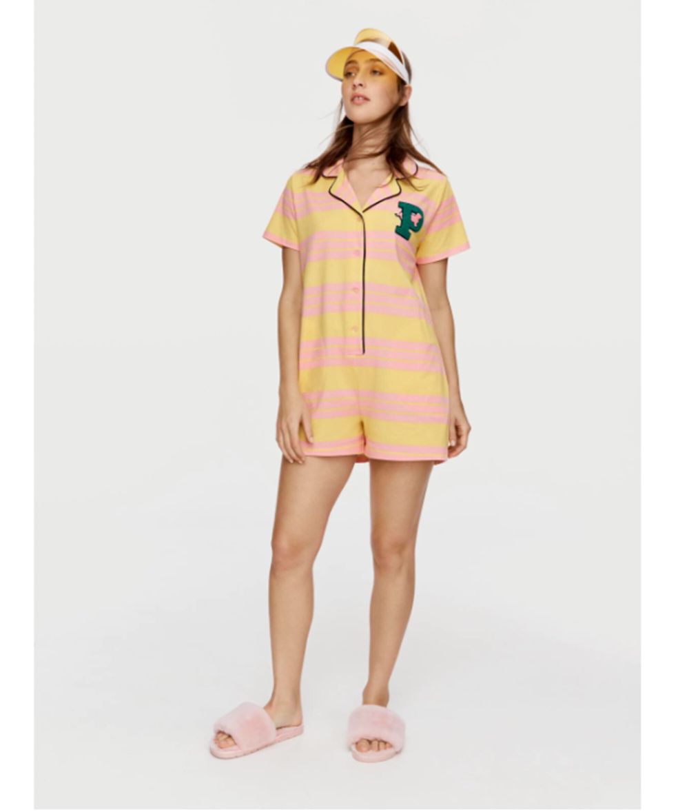 Peter Alexander Pink Yellow Stripe Playsuit Size M