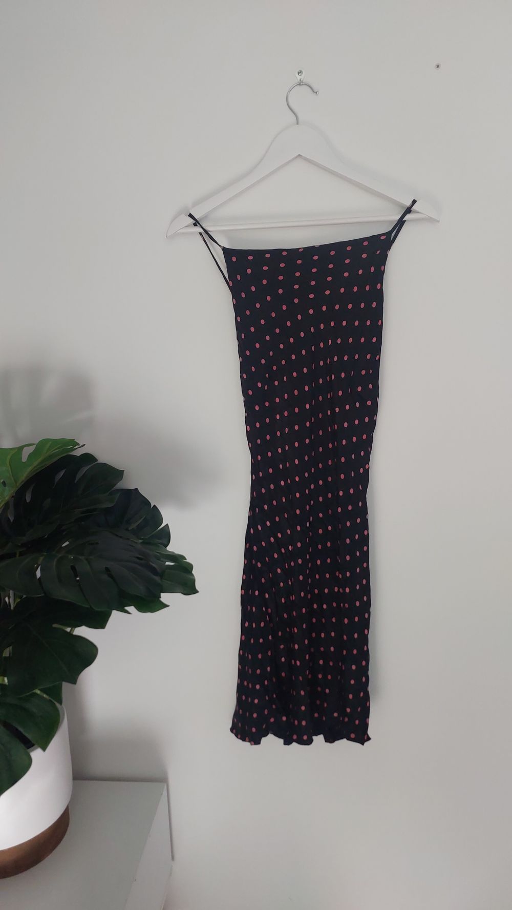 Bec + Bridge Black Pink Polka Dot Midi Dress