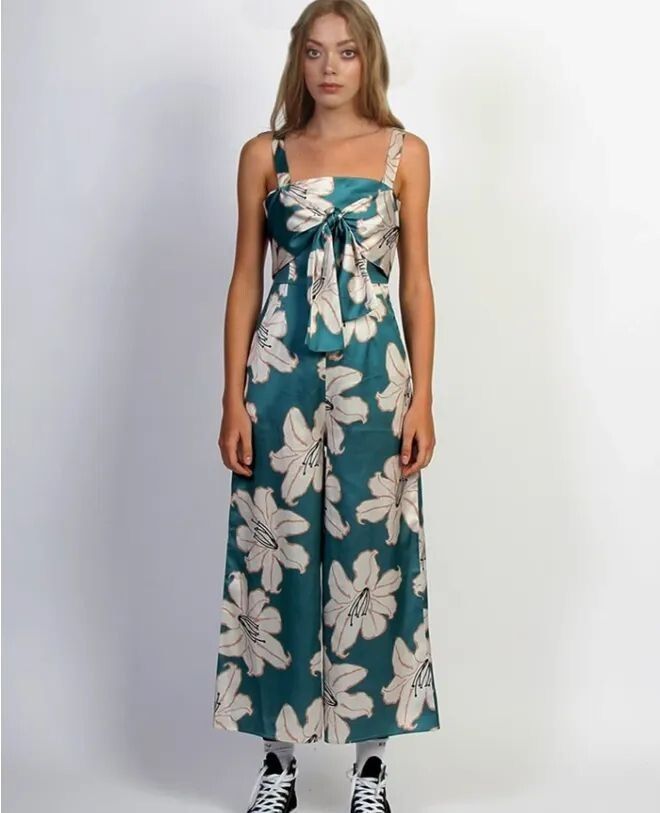 Federation Teal Floral Playsuit