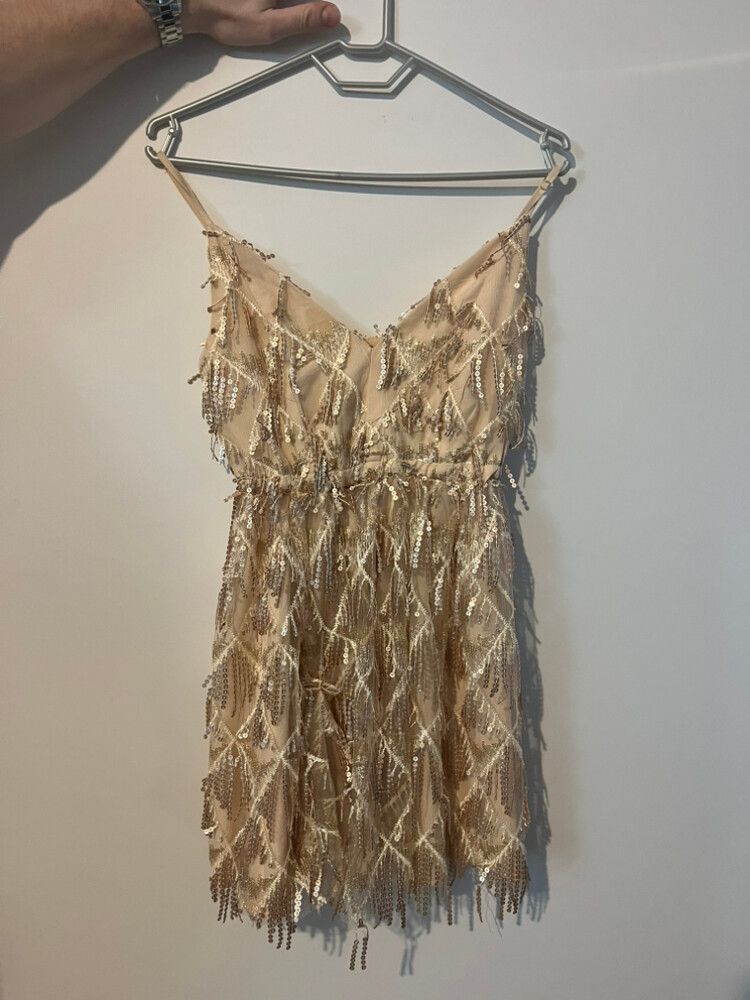 Showpo - Showpo Gold Mini Dress on Designer Wardrobe