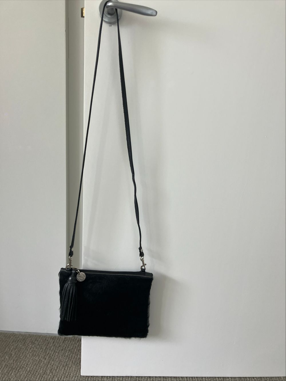 Mooi Black leather & hide  crossbody bag