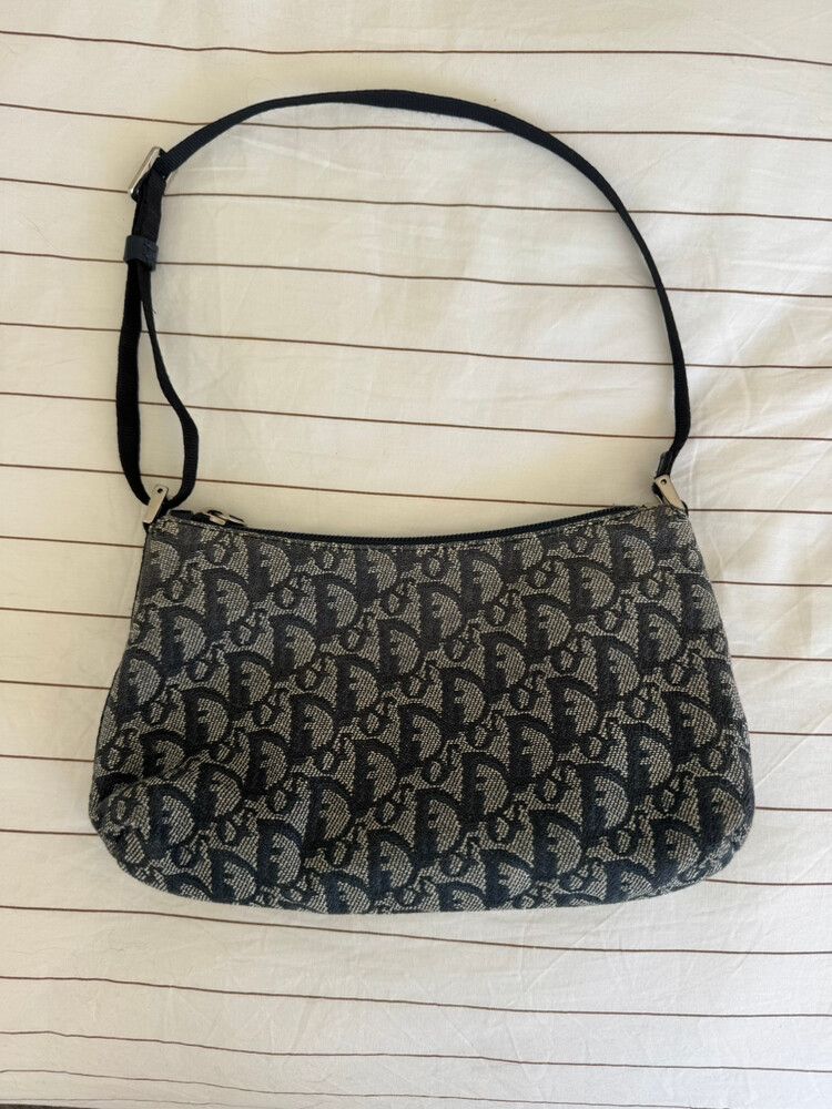 Vintage Dior Blue Trotter Shoulder Bag