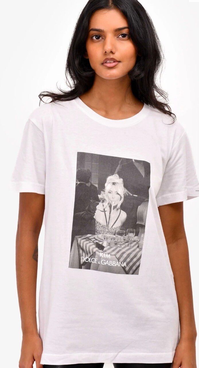 DOLCE & GABBANA WHITE ''CIAO, KIM'' PASTA T-SHIRT