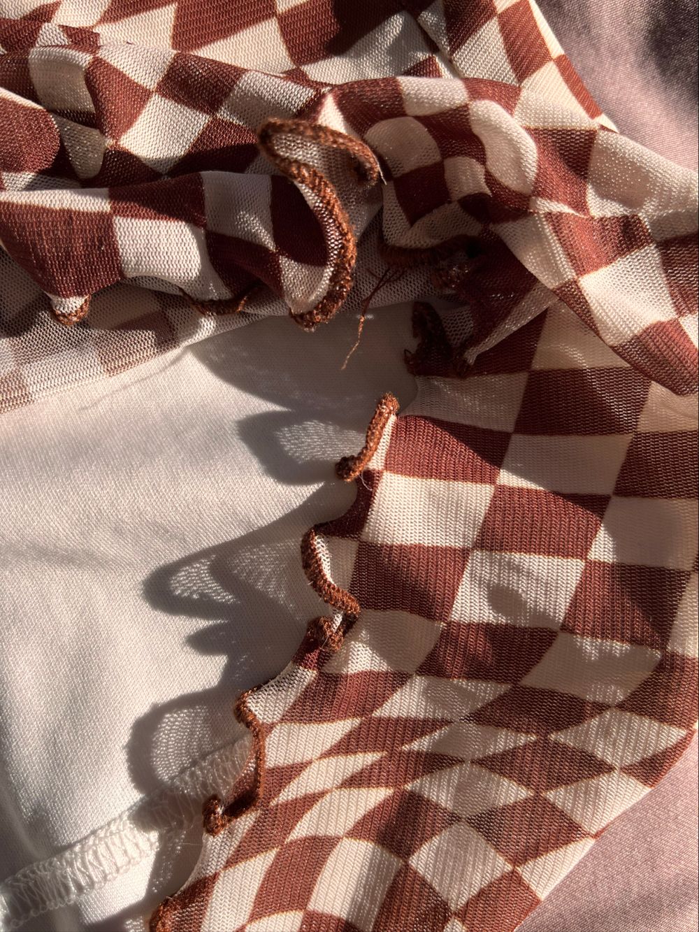 Showpo Brown Checkered Mini Skirt