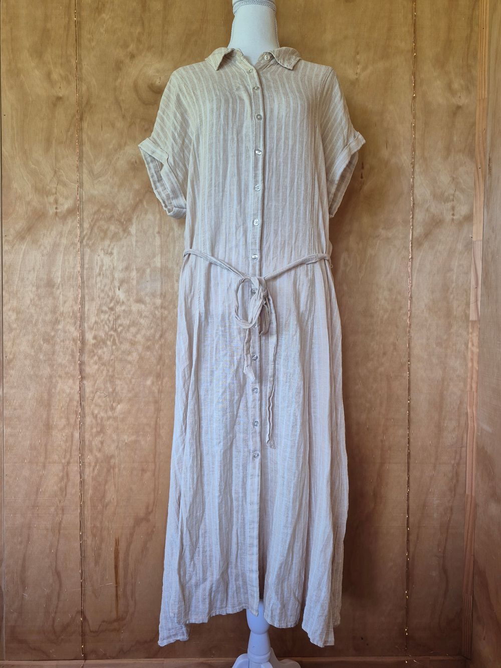 Zest - Zest Linen Blend Maxi Dress Size 18 on Designer Wardrobe