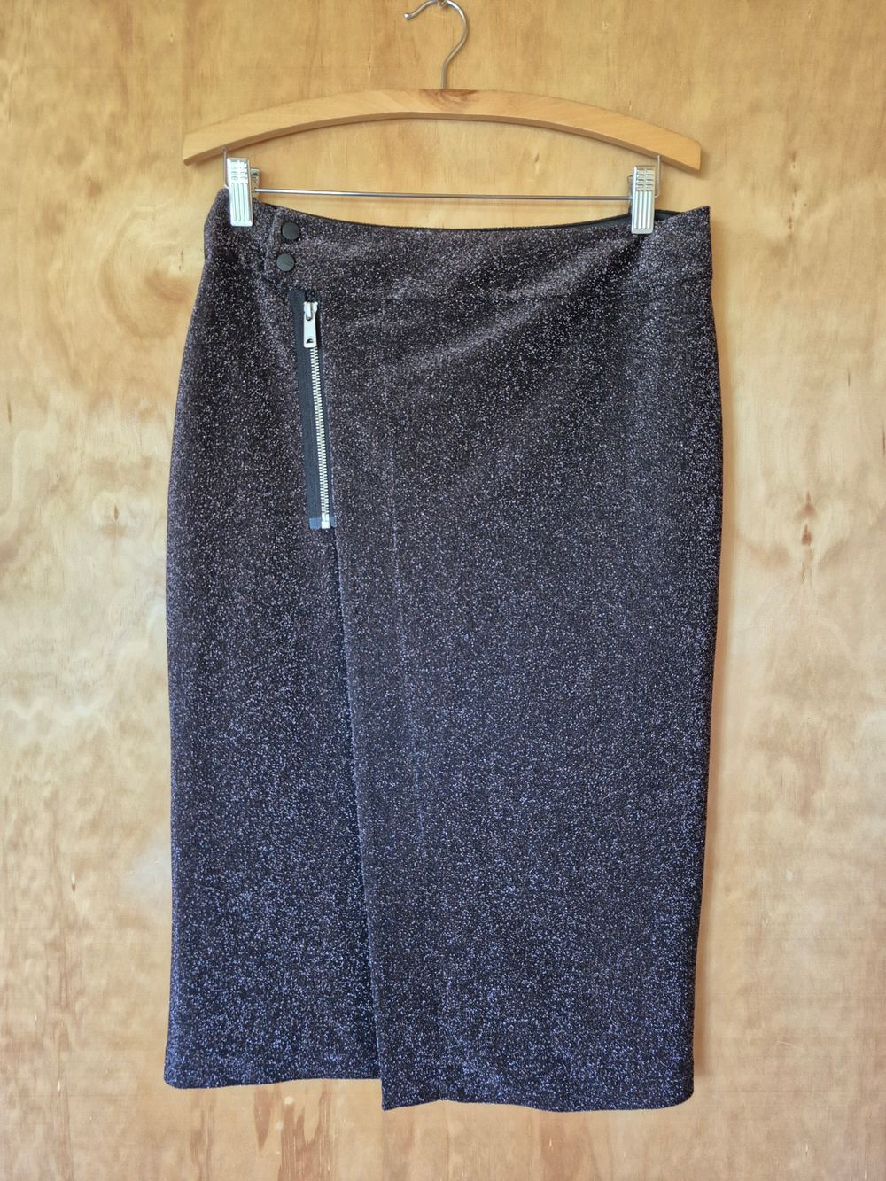 Scotch & Soda Black Lurex Midi Skirt