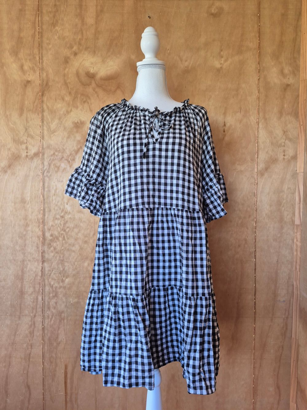 Whistle Black And White Gingham Dress