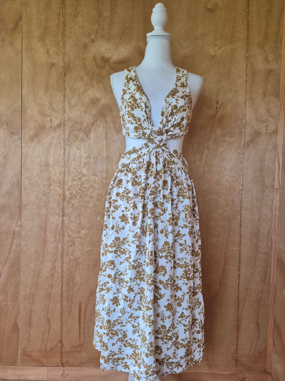 Showpo Linen Floral Midi Dress
