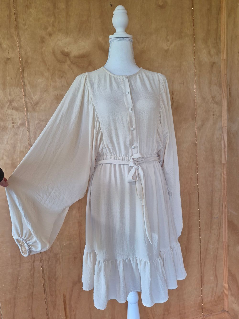 Vero Moda Beige Long Sleeve Dress