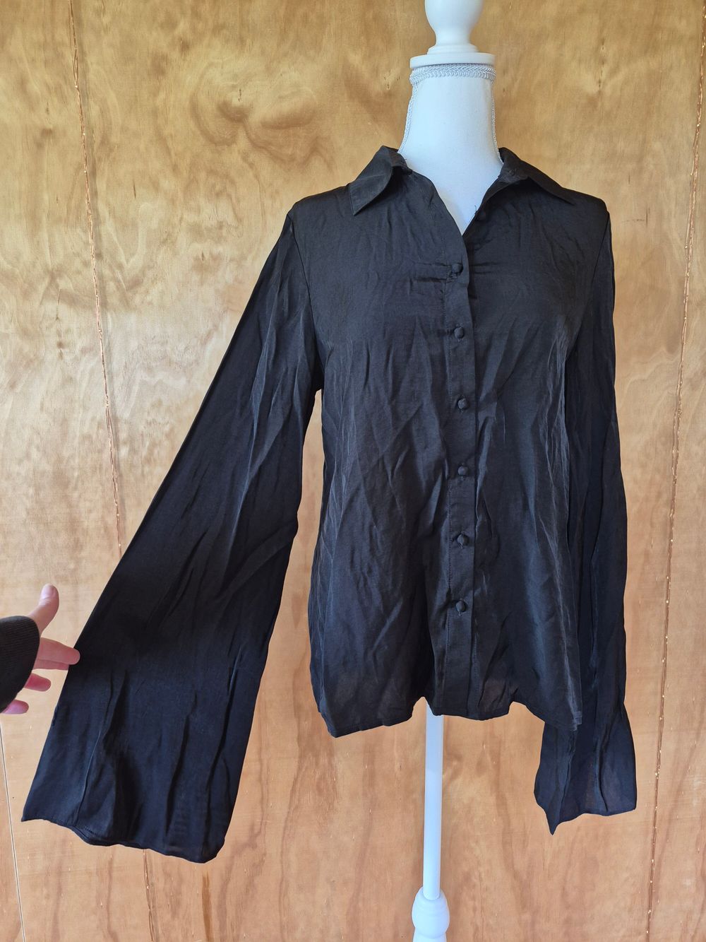 Princess Polly Black Long Sleeve Shirt