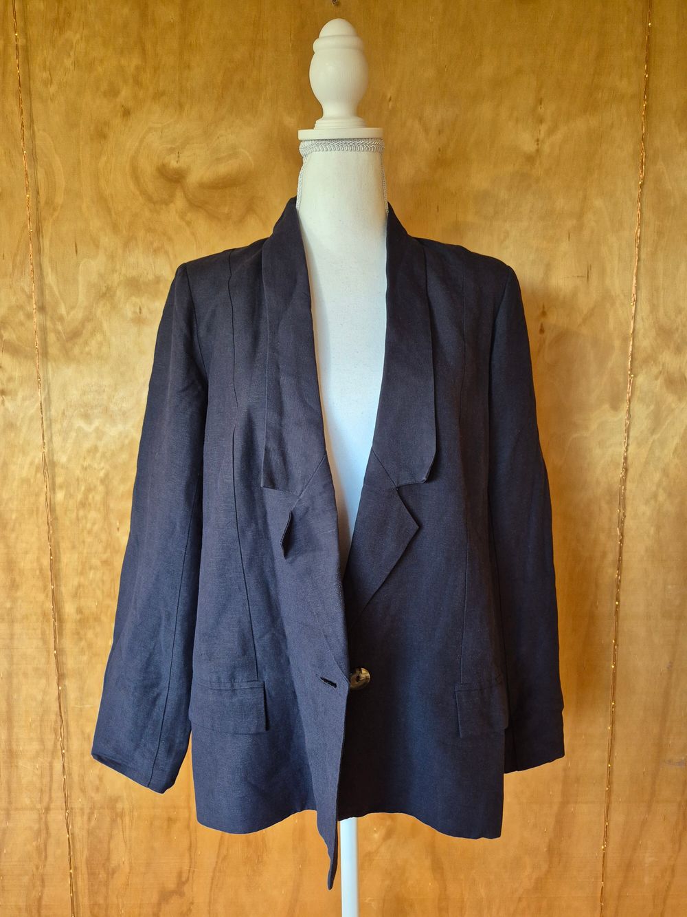 Liam Navy Linen Blend Blazer