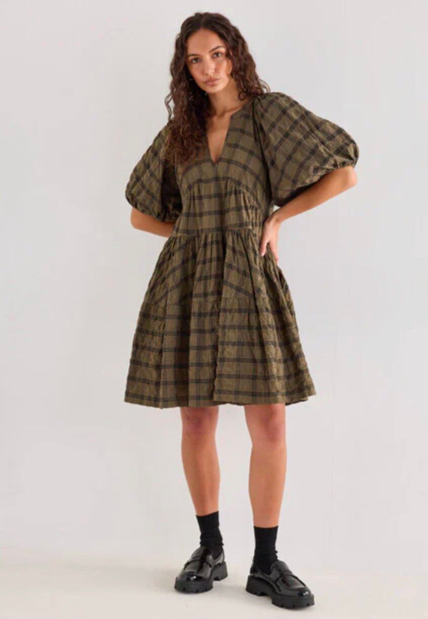 MINERAL Green Plaid Dress