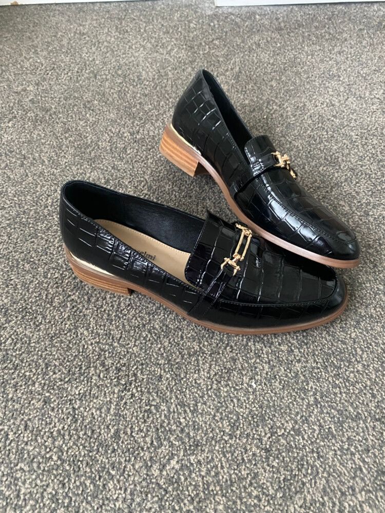 Isabella Anselmi Black Croc Loafers