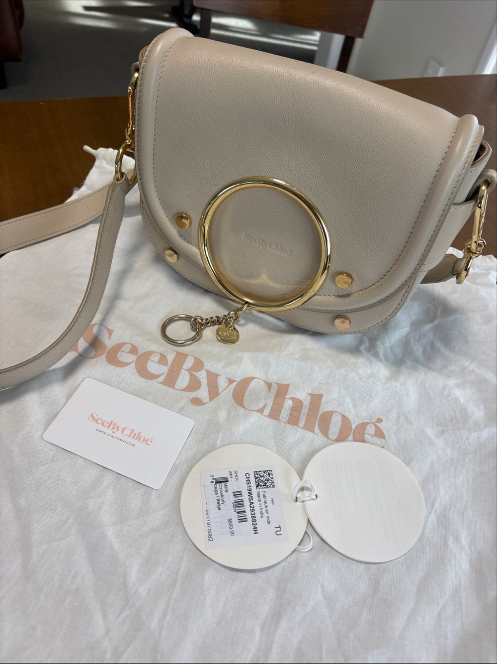 SeeByChloé Beige Mara Crossbody Bag