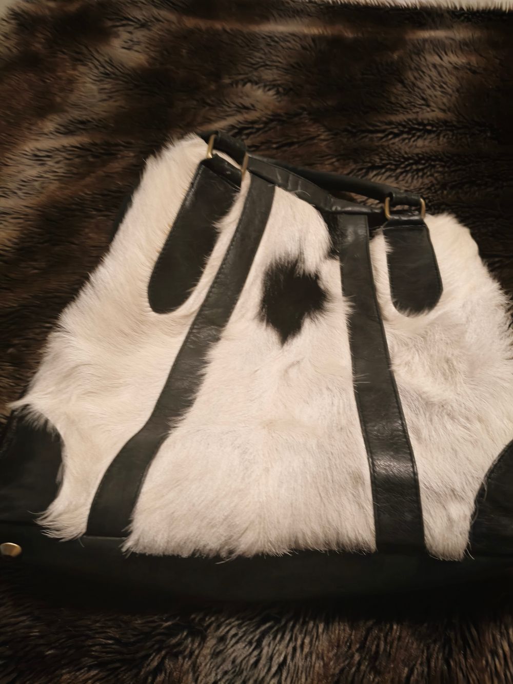 Black And White Cowhide Handbag