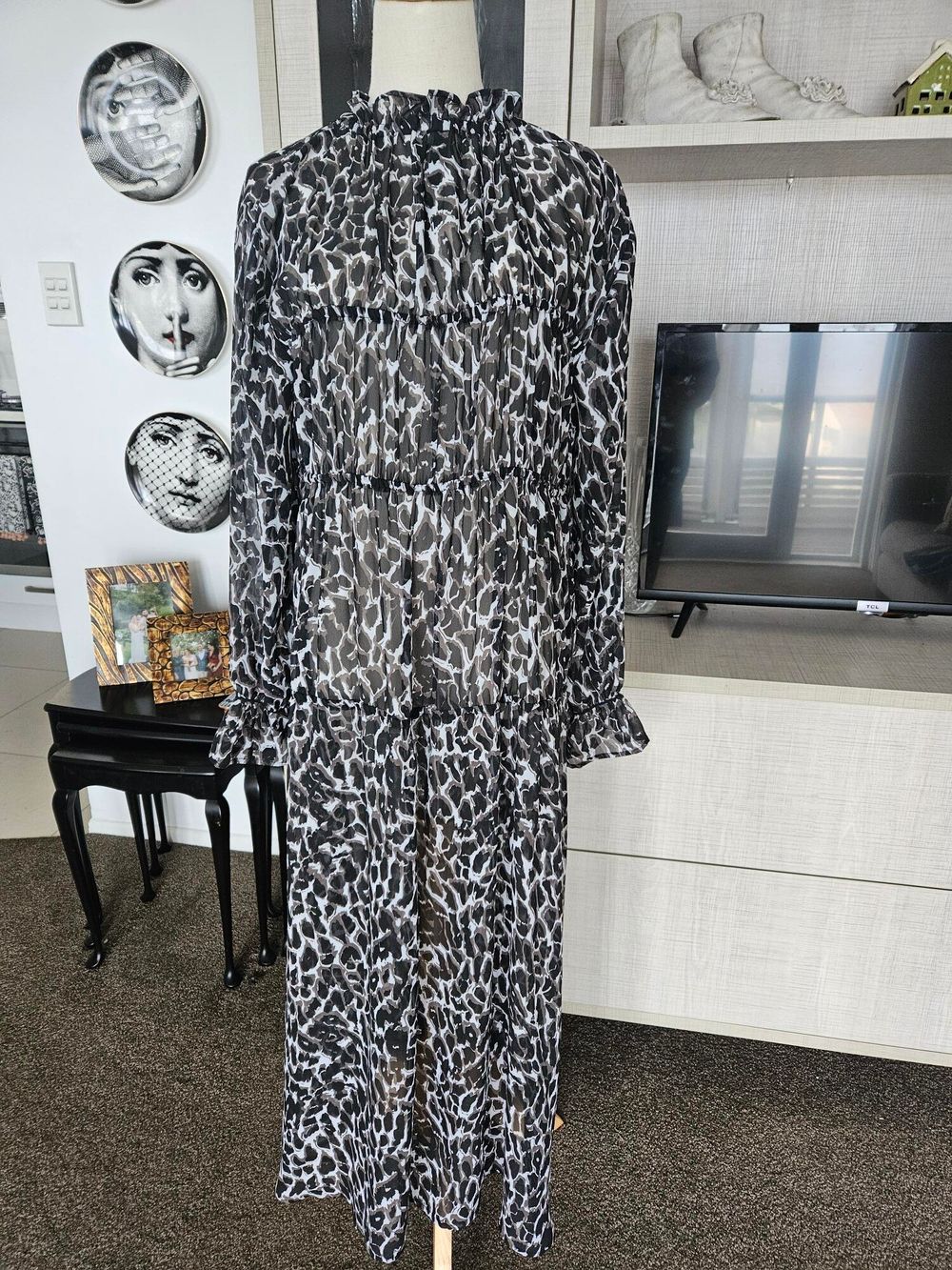 leopard tiered dress