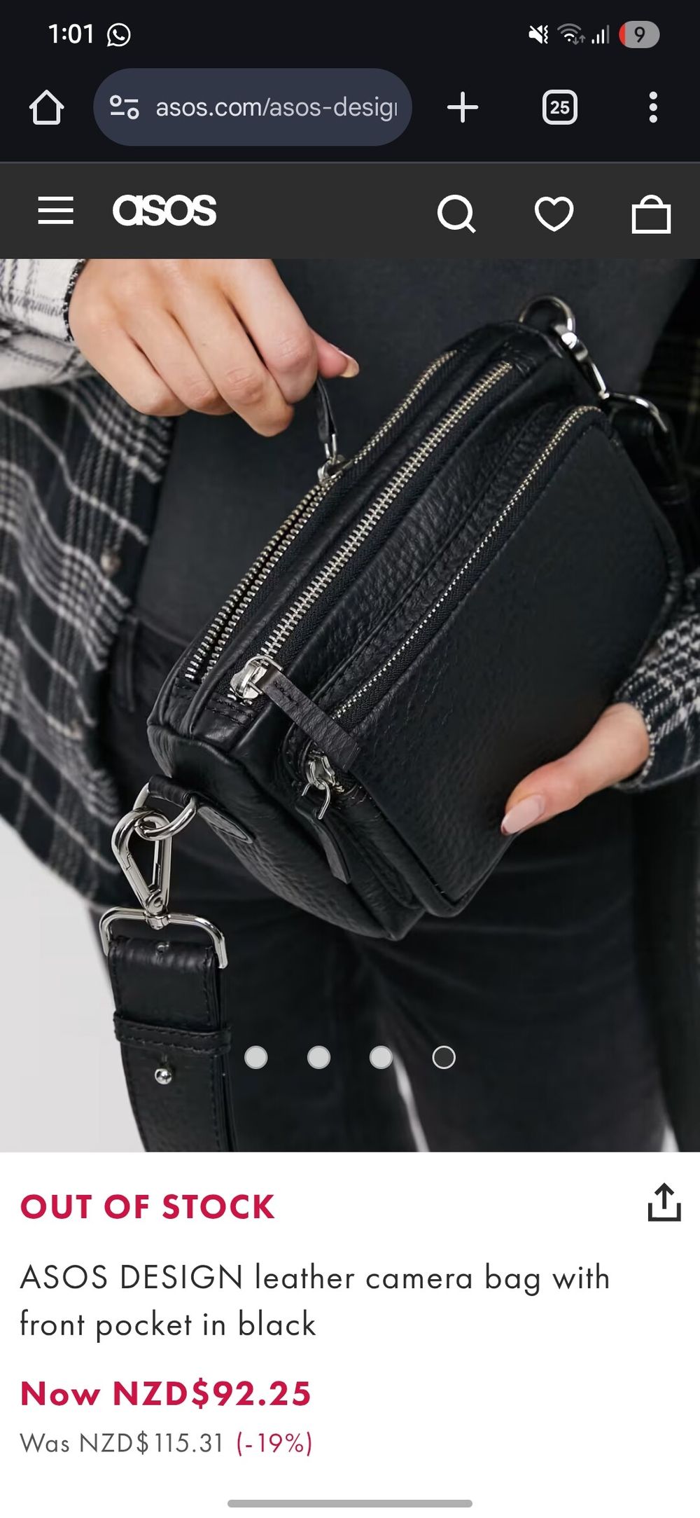 Asos camera bag leather