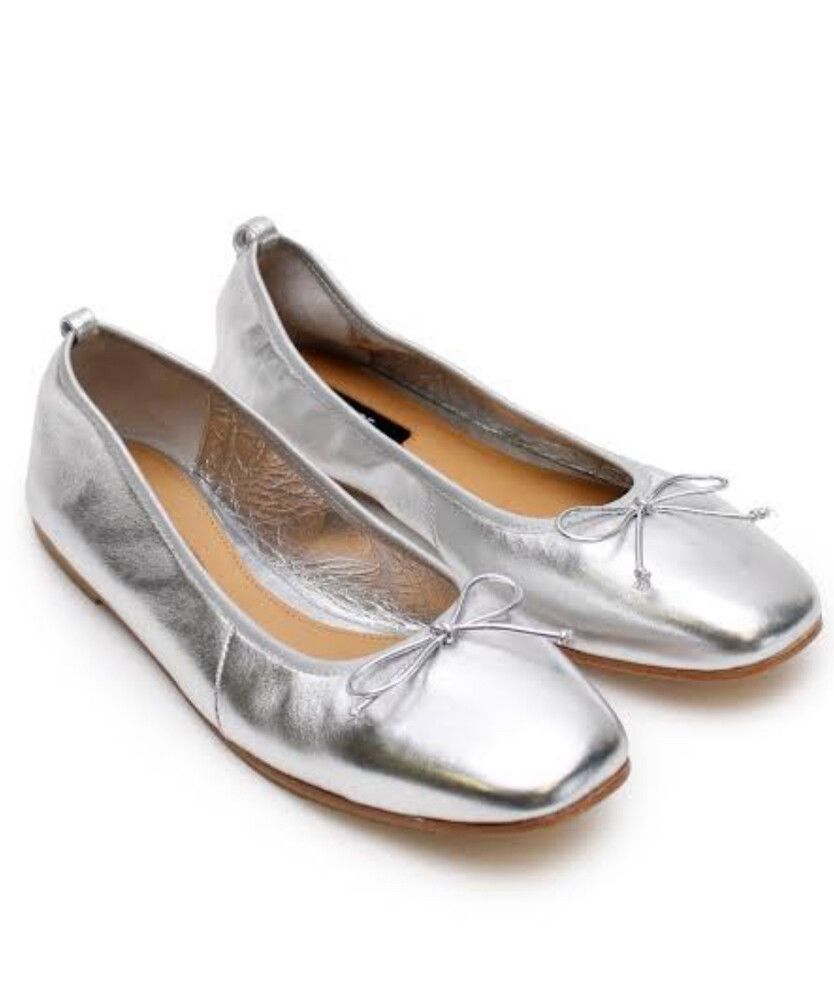 La Tribe Silver Ballet Flats