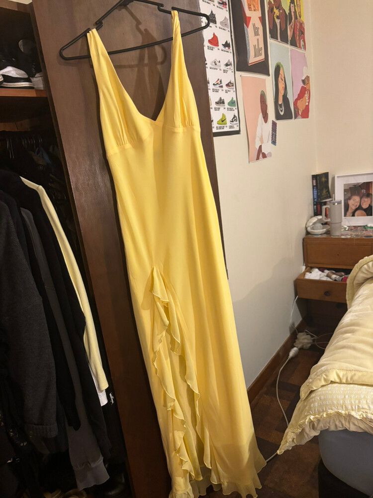 Yellow Ruffle Maxi Dress