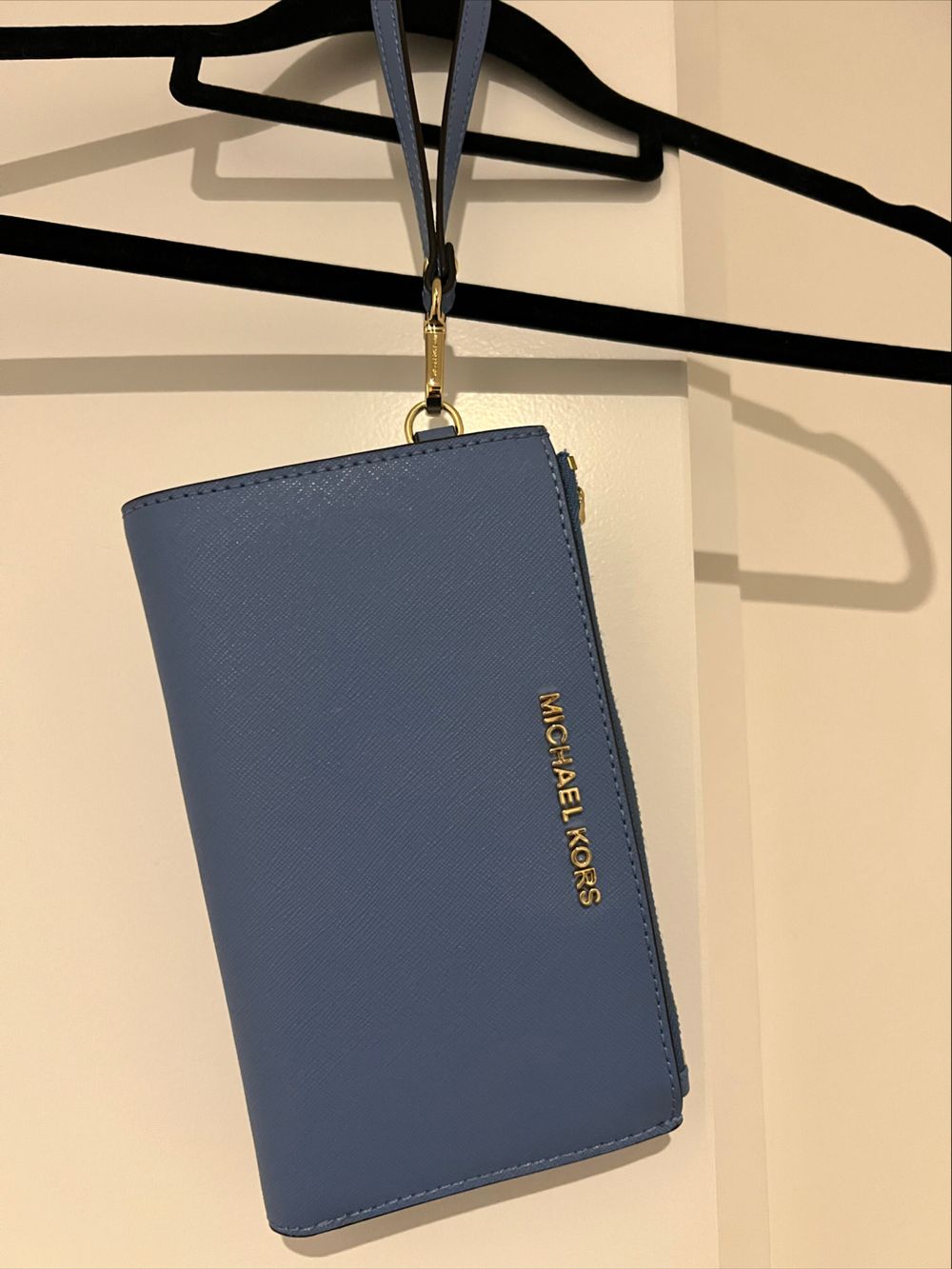 Michael Kors Blue Jet Set Travel Double Zip Wristlet