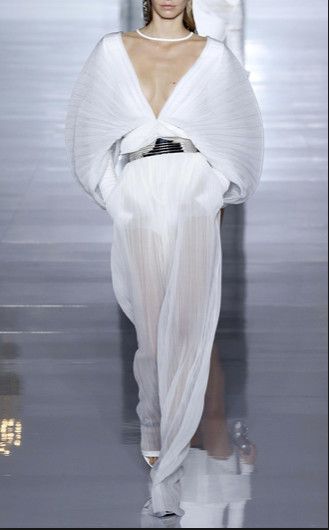 Pleated White Balmain Style Pants
