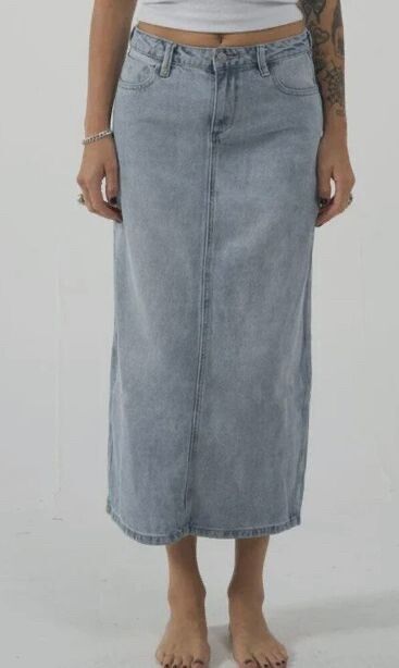 Frankie Thrills Blue Denim Maxi Skirt