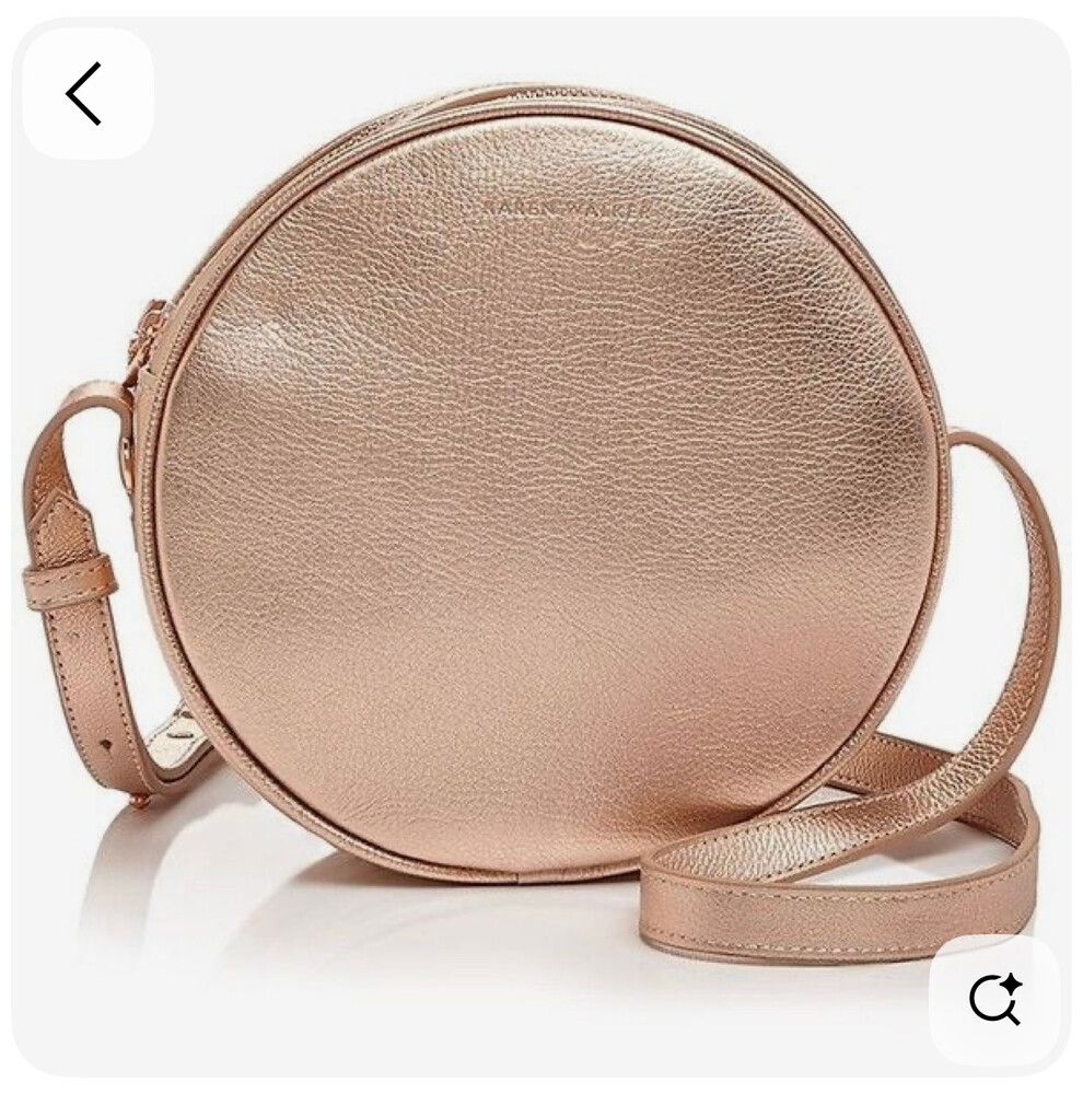 Karen Walker Gold Round Crossbody Bag