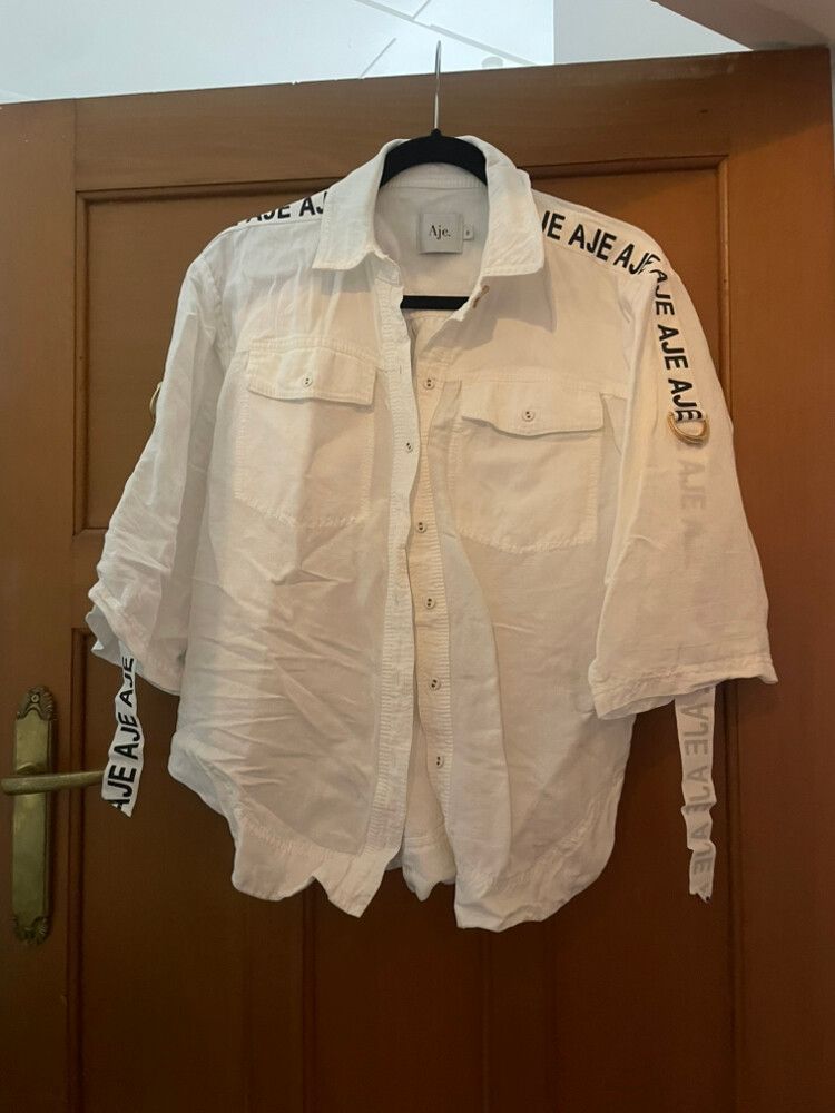 Aje White Logo Tape Shirt (8)