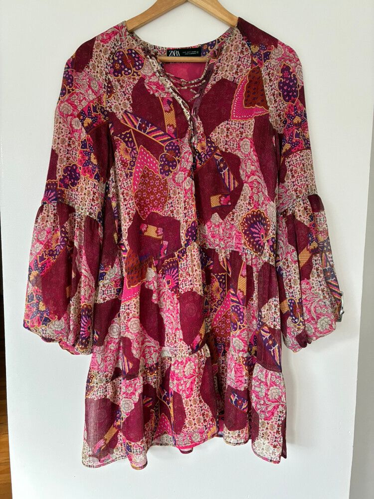 fitted lace wedding dress Zara boho dress XS